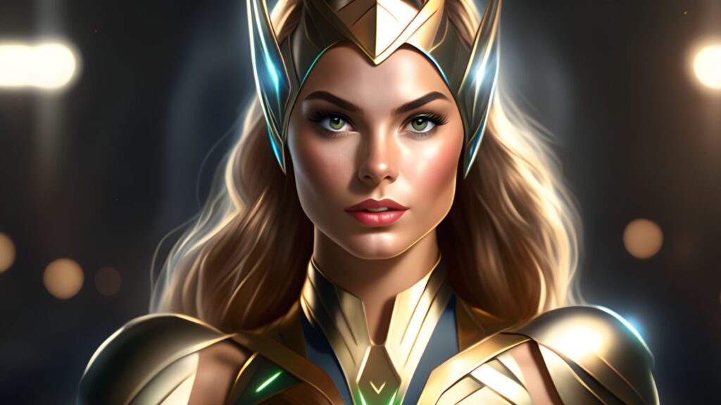AI-generated version of a superheroine